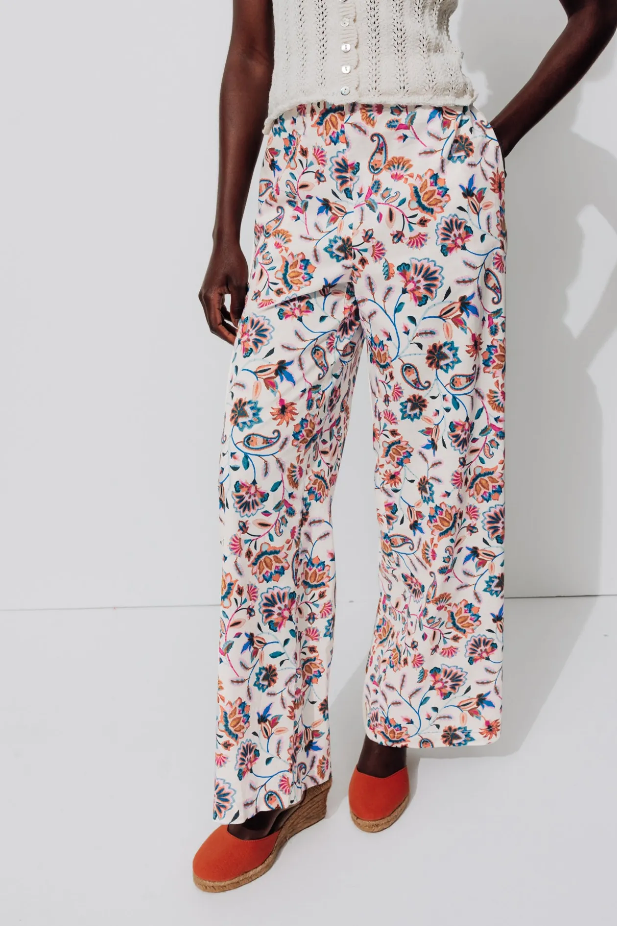 Promod Pantalon large imprimé Femme - Imprimé écru Impriméécru Cheap