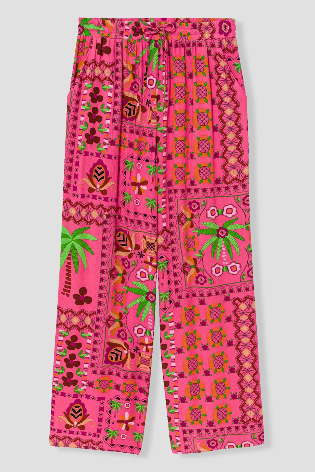 Promod Pantalon large imprimé Femme - Imprimé rose Imprimérose Fashion
