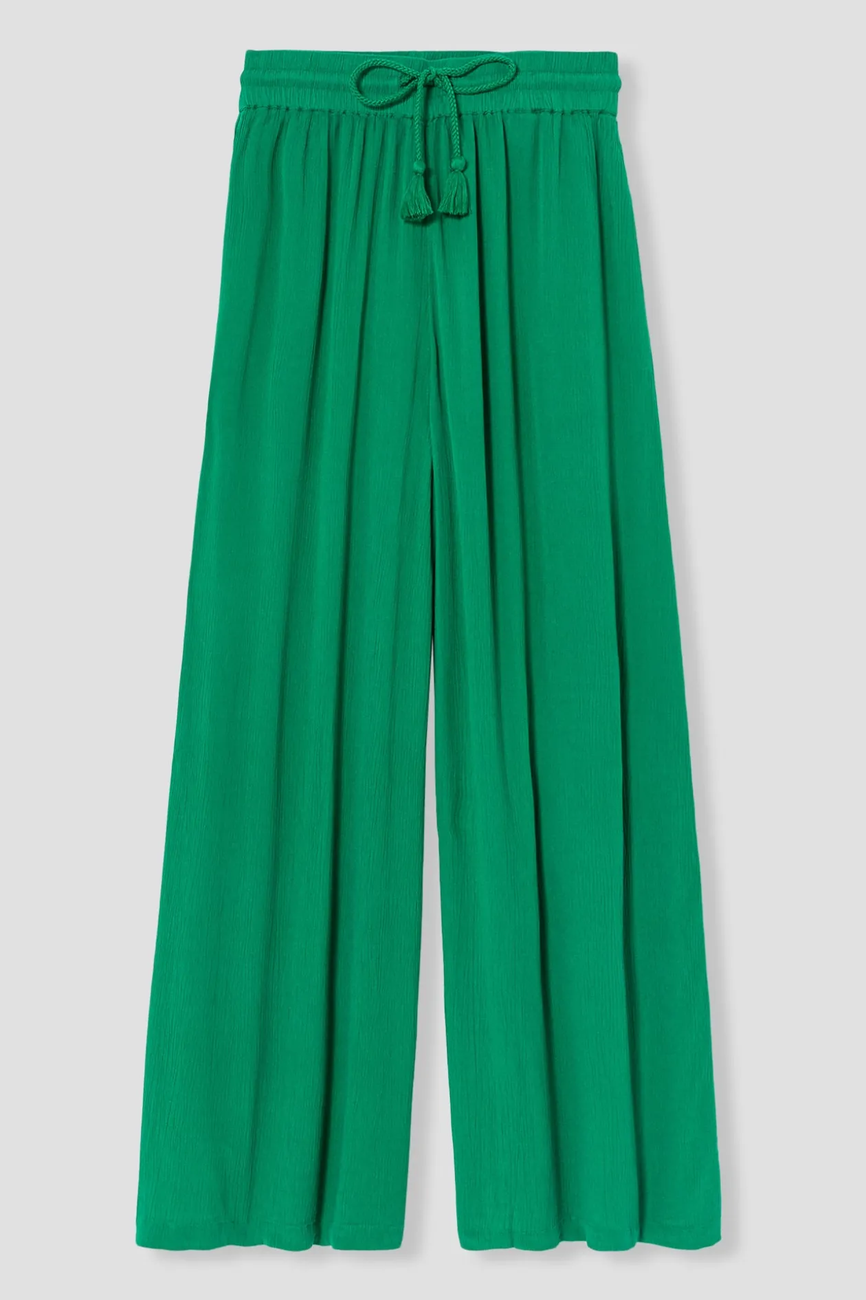 Promod Pantalon large uni Femme - Vert Cheap