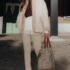 Promod Pantalon LUCIEN en velours - Beige Clearance