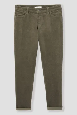 Promod Pantalon LUCIEN en velours - Kaki Outlet