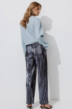 Promod Pantalon plissé pailleté Femme - Pétrole Best