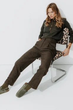 Promod Pantalon tweedé Femme - Imprimé marron Imprimémarron Best