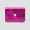 Promod Petit porte-monnaie cuir irisé - Rose fuchsia Rosefuchsia Cheap