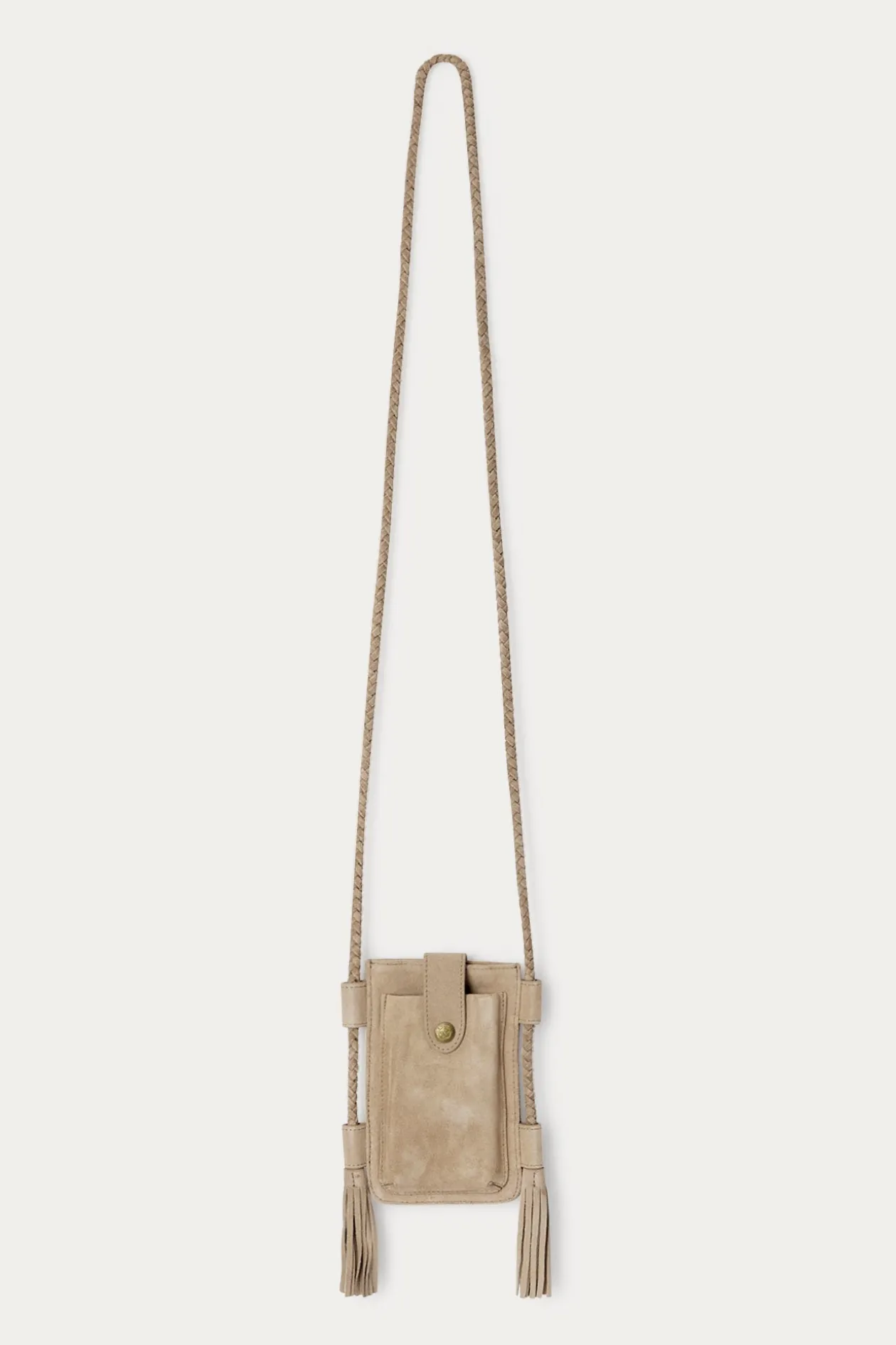 Promod Pochette en cuir suédé Femme - Ecru Flash Sale
