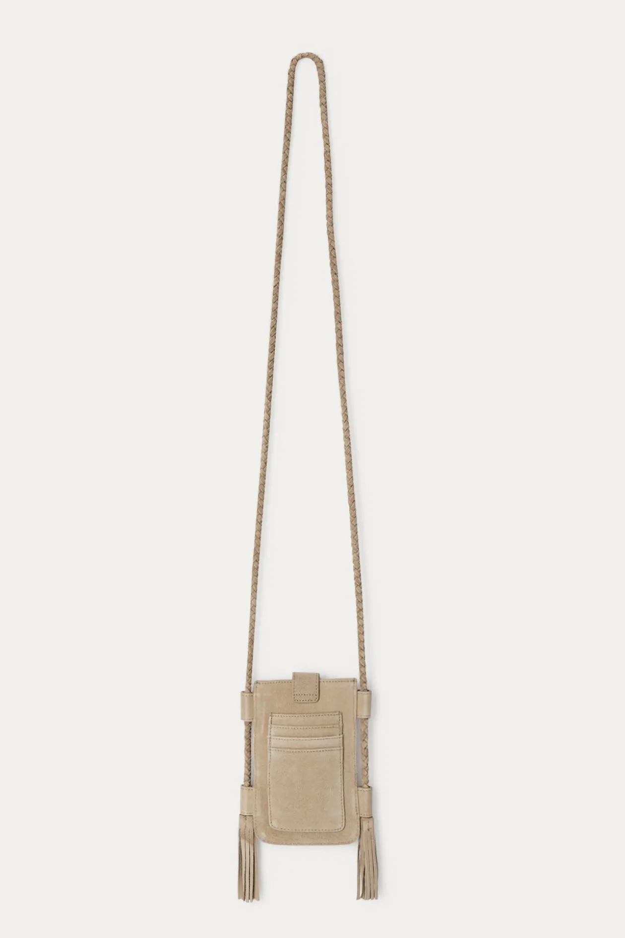 Promod Pochette en cuir suédé Femme - Ecru Flash Sale