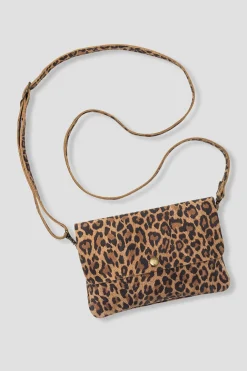 Promod Pochette léopard en cuir - Imprimé camel Imprimécamel Store
