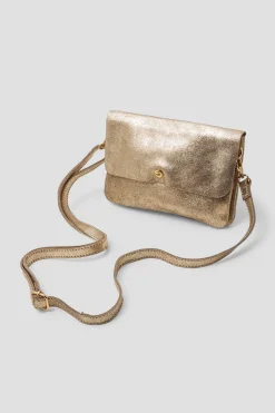 Promod Pochette pailletée en cuir - Coloration dorée Colorationdorée Online