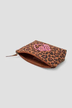Promod Pochette zippée léopard Femme - Imprimé camel Imprimécamel Flash Sale