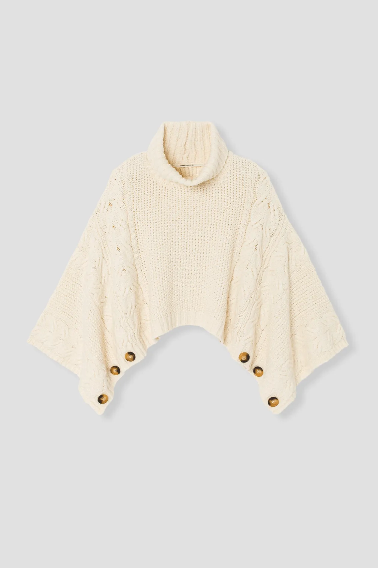 Promod Poncho à col roulé Femme - Ecru Store