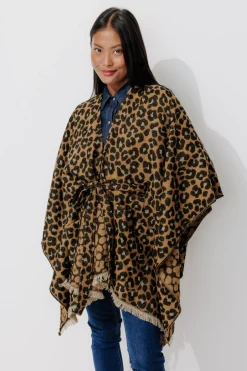 Promod Poncho oversize léopard Femme - Imprimé camel Imprimécamel Clearance