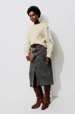 Promod Pull à effet superposé Femme - Ecru Store