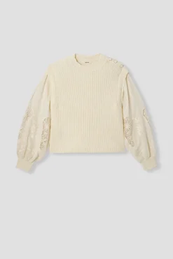 Promod Pull à effet superposé Femme - Ecru Store