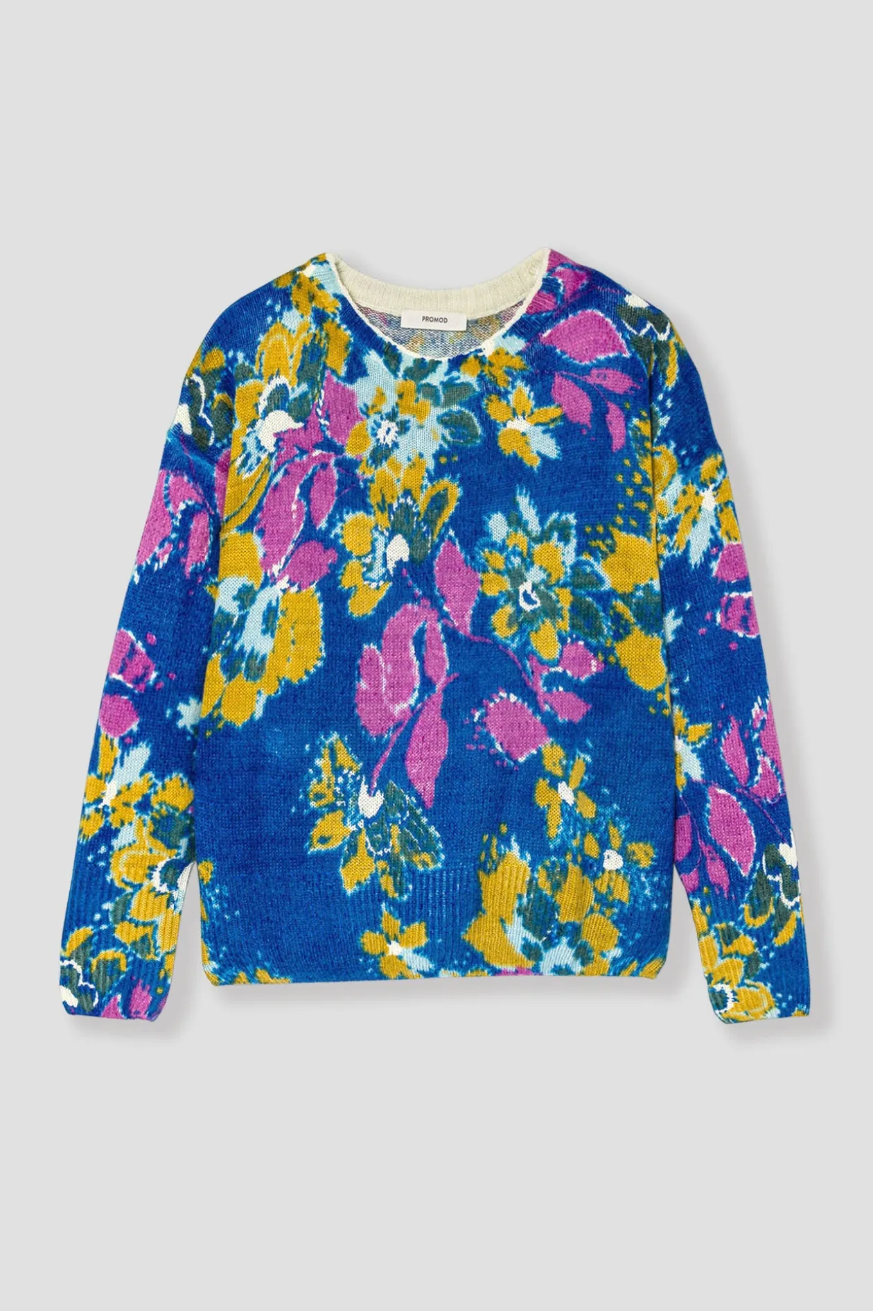 Promod Pull à fleurs Femme - Imprimé bleu Imprimébleu Outlet