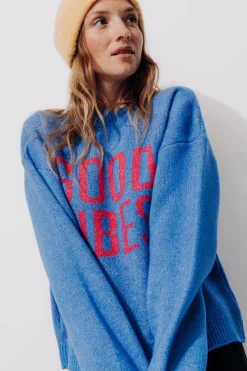 Promod Pull à message Femme - Imprimé bleu Imprimébleu Best