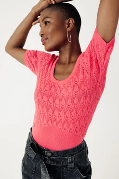 Promod Pull ajouré éco-conçu - Rose fuchsia Rosefuchsia Cheap