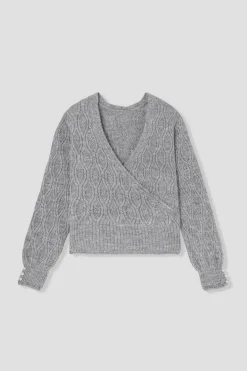 Promod Pull cache-cœur recto-verso - Gris clair Grisclair Sale