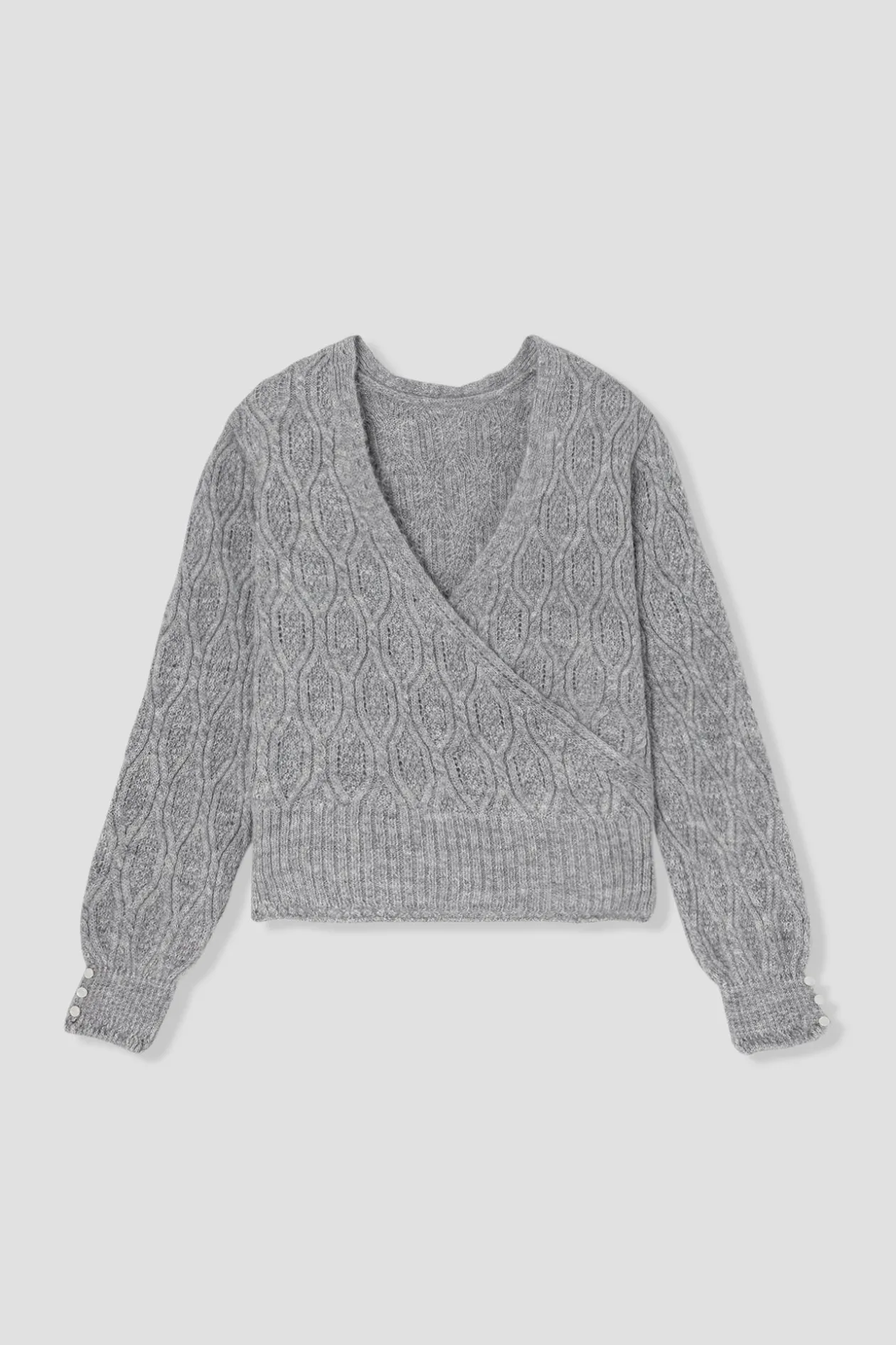 Promod Pull cache-cœur recto-verso - Gris clair Grisclair Sale