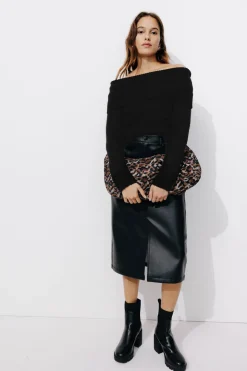 Promod Pull col Bardot Femme - Noir Cheap