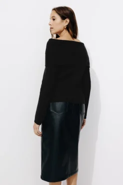 Promod Pull col Bardot Femme - Noir Cheap