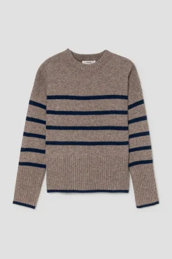 Promod Pull col rond marinière - Rayé marine Rayémarine Sale