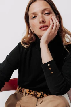 Promod Pull col roulé éco-conçu Femme - Noir Flash Sale
