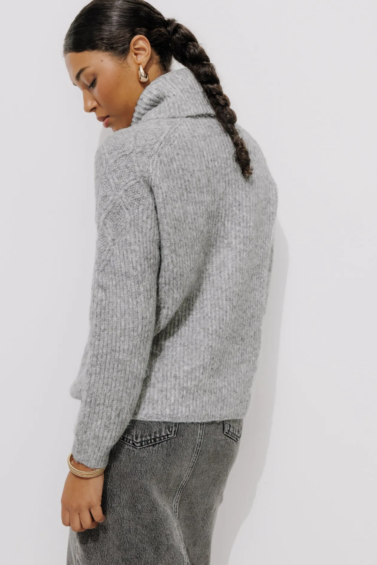Promod Pull col roulé Femme - Gris clair Grisclair Sale