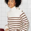 Promod Pull col roulé marinière Femme - Rayé écru Rayéécru Discount