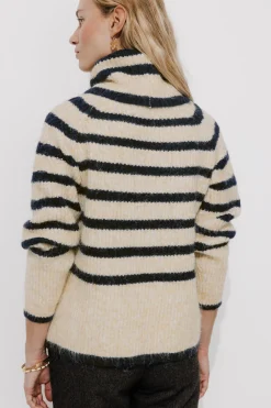Promod Pull col roulé marinière Femme - Rayé marine Rayémarine Store