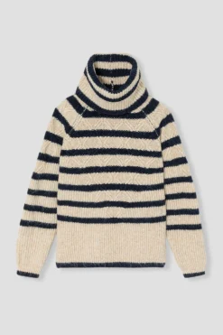 Promod Pull col roulé marinière Femme - Rayé marine Rayémarine Store