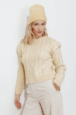 Promod Pull court torsadé Femme - Ecru Flash Sale