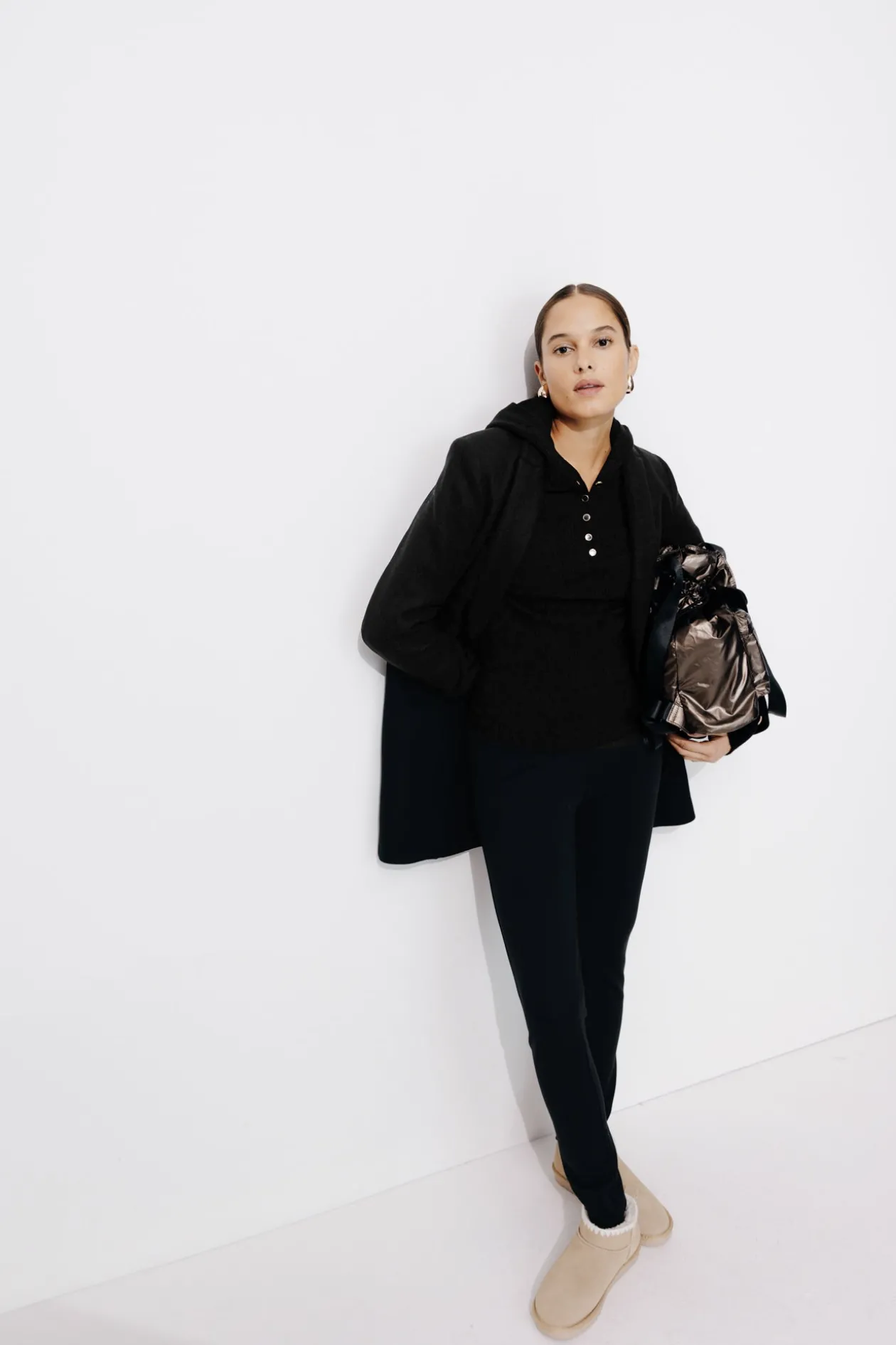 Promod Pull côtelé à capuche Femme - Noir Clearance