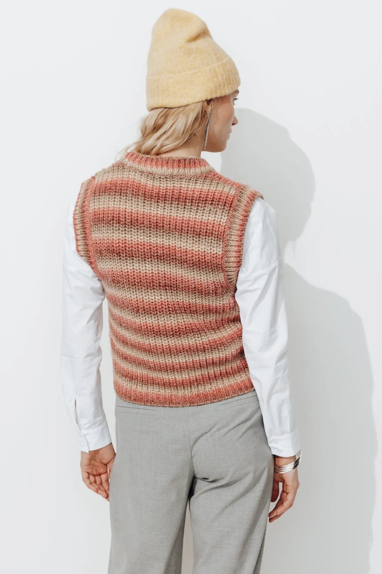 Promod Pull côtelé sans manches Femme - Imprimé rouge Imprimérouge Fashion