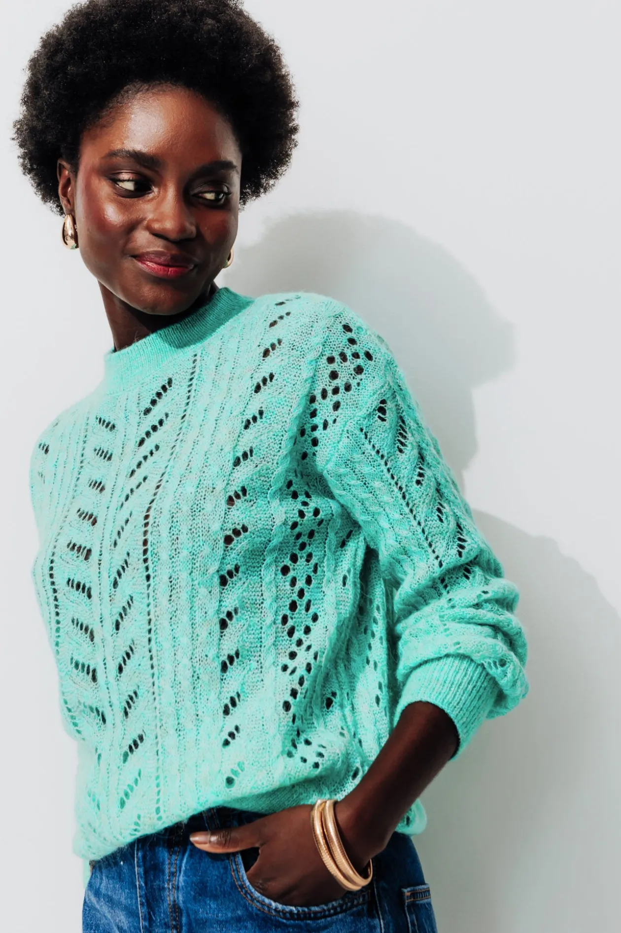 Promod Pull en maille ajourée Femme - Opaline Sale
