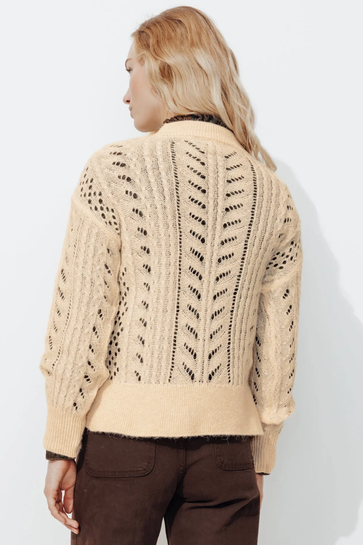 Promod Pull en maille ajourée Femme - Beige Cheap