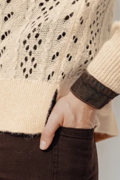 Promod Pull en maille ajourée Femme - Beige Cheap