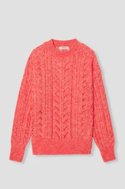 Promod Pull en maille ajourée Femme - Corail clair Corailclair Fashion