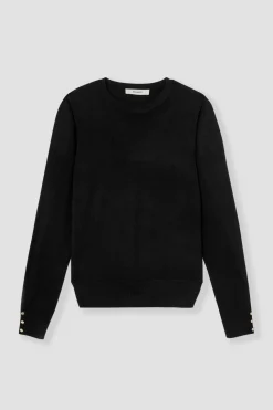 Promod Pull fin col rond éco-conçu - Noir Cheap