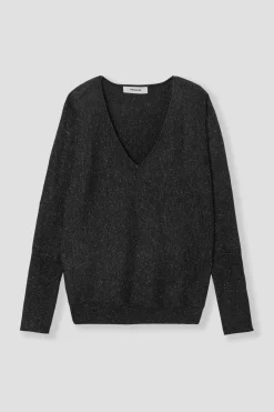 Promod Pull fin irisé col V - Gris foncé Grisfoncé Store
