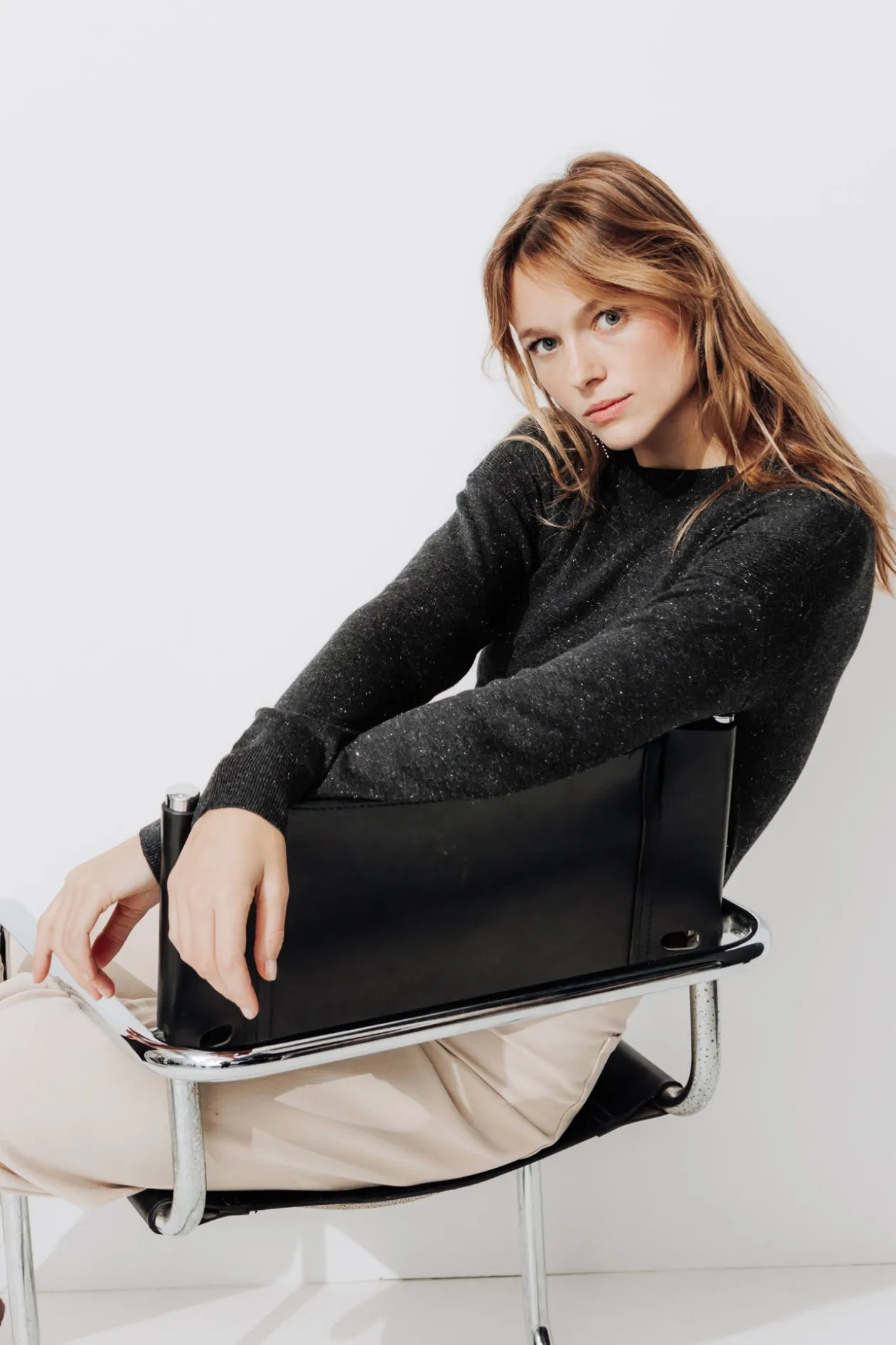 Promod Pull fin oversize irisé - Gris foncé Grisfoncé Cheap