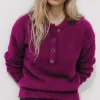 Promod Pull fluffy col rond Femme - Violet Store