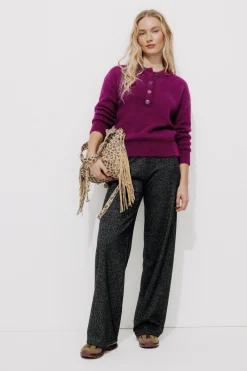 Promod Pull fluffy col rond Femme - Violet Store
