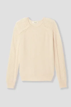 Promod Pull maille dentelle Femme - Ecru Hot