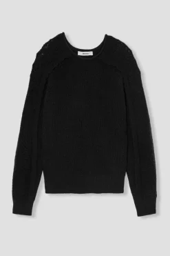 Promod Pull maille dentelle Femme - Noir Sale