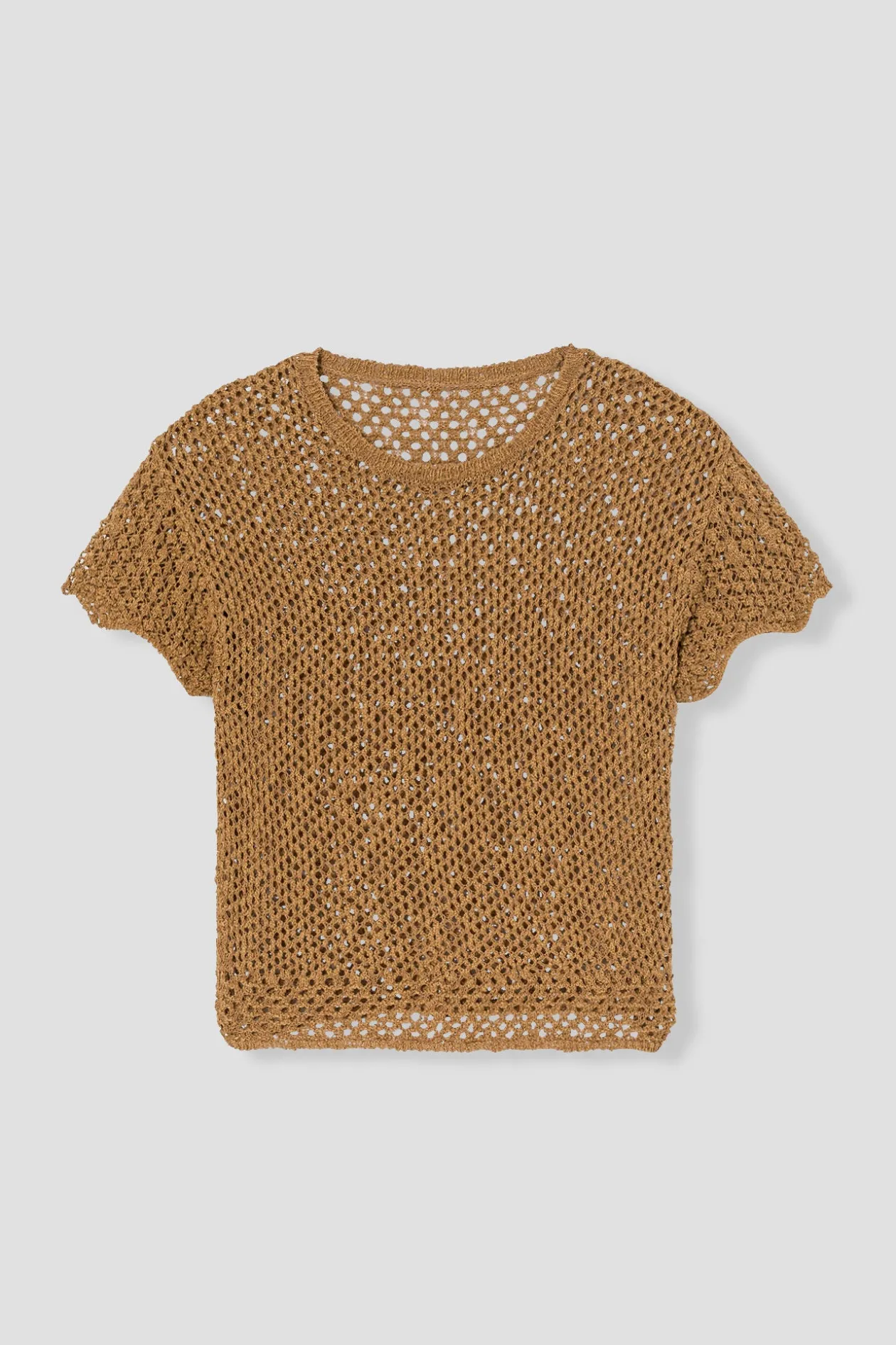 Promod Pull manches courtes ajouré - Ocre Best Sale