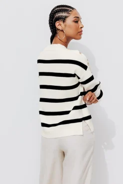 Promod Pull marin rayé Femme - Rayé écru Rayéécru Flash Sale