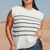 Promod Pull marinière sans manches - Rayé marine Rayémarine Cheap