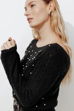 Promod Pull perlé Femme - Noir Cheap