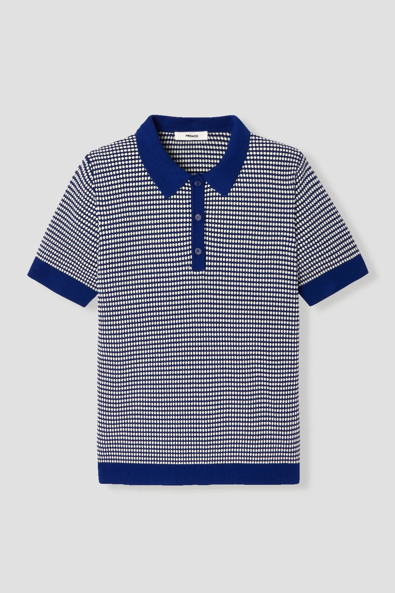 Promod Pull polo effet jacquard - Imprimé bleu Imprimébleu Online