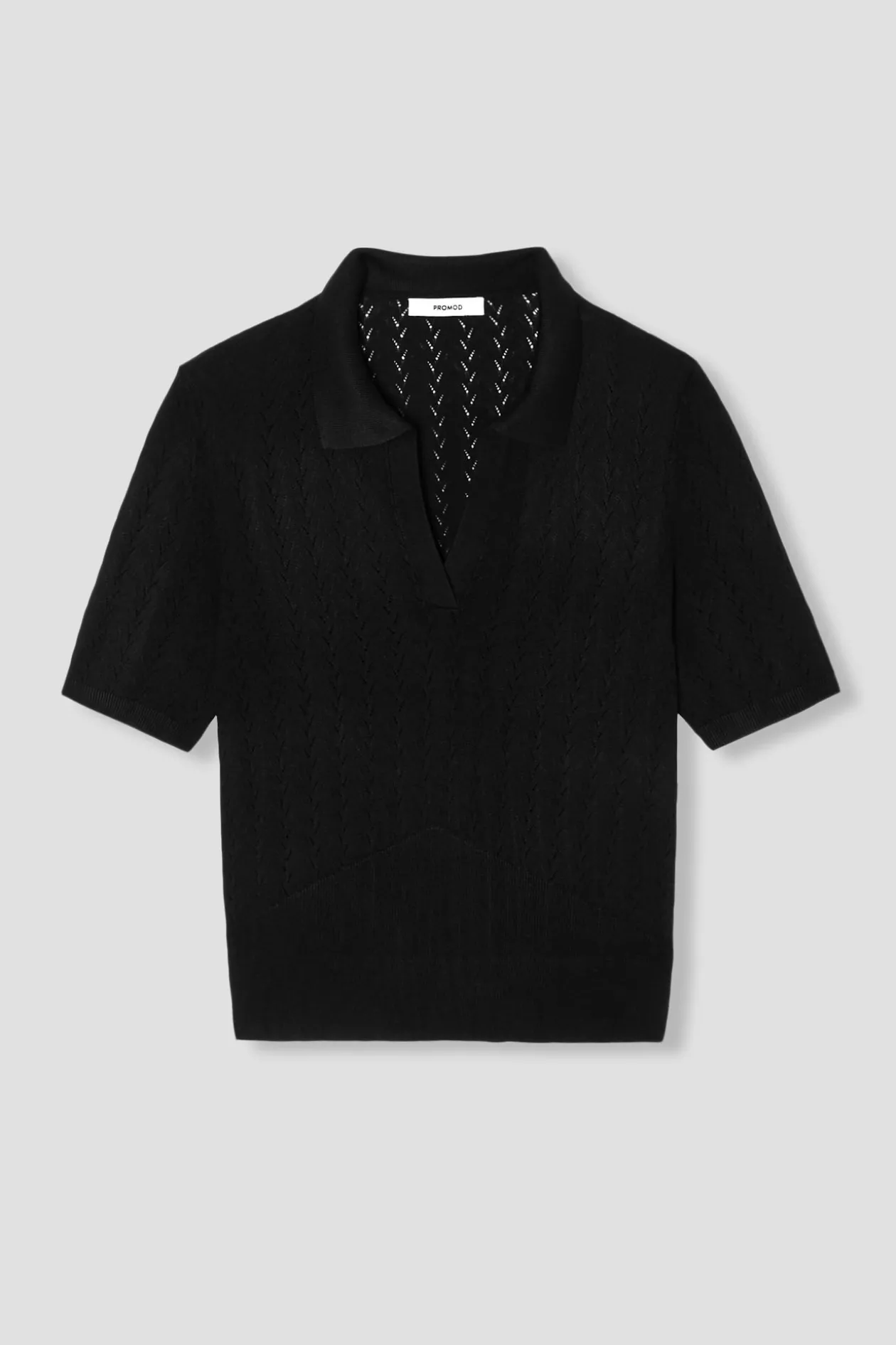Promod Pull polo manches courtes - Noir Discount